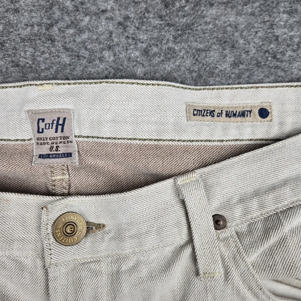 Citizens of Humanity Sid Pants Jeans Men's 38x30 Beige Sand Regular Straight USA